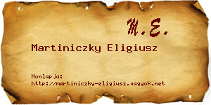Martiniczky Eligiusz névjegykártya